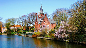 Minnewater Lake, Belgium HD wallpaper