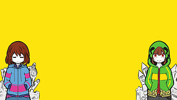 Anime Undertale hoods Frisk Chara simple background HD wallpaper