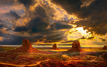 Sunset on Monument Valley, Arizona, nature, valley, usa, sunset HD wallpaper