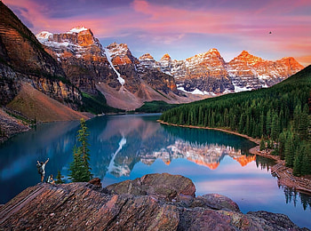 Moraine Lake in Banff National Park, graph, sky, mountains, lake, water HD wallpaper