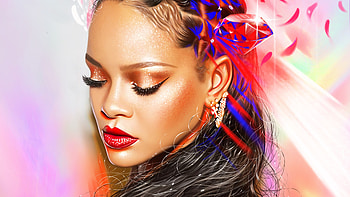 Rihanna, Barbadian singer, Portrait, Colorful HD wallpaper