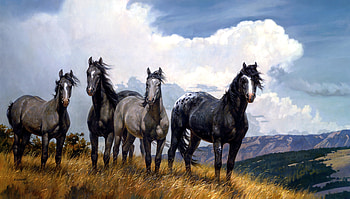 Horses Painting, paint, Painting, Animal, Horses HD wallpaper