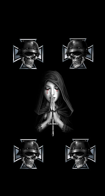 iron cross, woman, praying HD phone wallpaper