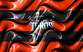 Rio Grande Valley Toros flag, , orange and black 3D waves, USL, american soccer team, Rio Grande Valley Toros logo, football, soccer, Rio Grande Valley Toros FC HD wallpaper