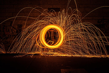 Dark, Sparks, Glow, Circle HD wallpaper