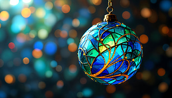 Stunning Stained Glass Ornament - Ultra, stained glass, christmas ornaments, decorative, colorful, bokeh HD wallpaper