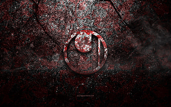 Uhlsport logo, grunge art, Uhlsport stone logo, red stone texture, Uhlsport, grunge stone texture, Uhlsport emblem, Uhlsport 3d logo HD wallpaper