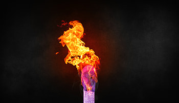 Match on fire, digital art, dark HD wallpaper