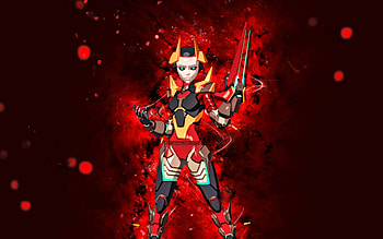 Mechafusion Warstrike Lexa, , red neon lights, Fortnite Battle Royale, Fortnite characters, Mechafusion Warstrike Lexa Skin, Fortnite, Mechafusion Warstrike Lexa Fortnite HD wallpaper