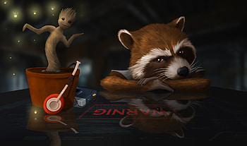 Rocket raccoon and Groot , Guardians of the Galaxy, Film section HD wallpaper
