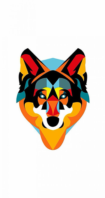 Geometric Animal, Wolf in polygons, backgrounds, High-resolution HD phone wallpaper