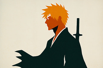Bleach — Ichigo Silhouette, Ichigo Kurosaki, Minimalist Anime, Samurai, Anime Samurai HD wallpaper