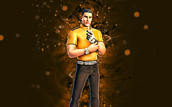 Yellow Putt Pursuer, , yellow neon lights, Fortnite Battle Royale, Fortnite characters, Yellow Putt Pursuer Skin, Fortnite, Yellow Putt Pursuer Fortnite HD wallpaper