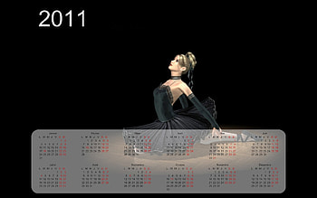 Calendar 2011, dance, 3d, calendar, woman HD wallpaper