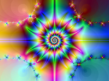 Flower Star, star, fractal, fantasy, bright HD wallpaper