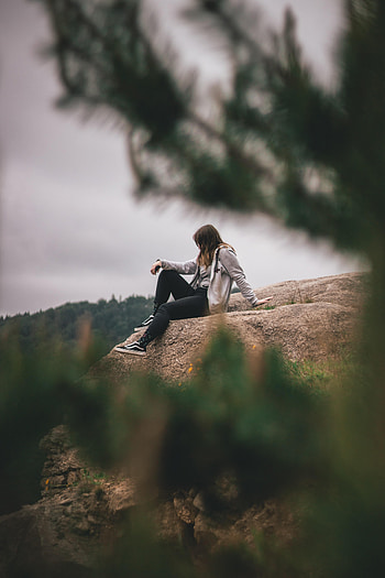 Alone, Seclusion, Privacy, Miscellanea, Miscellaneous, Branches, Girl, Loneliness, Lonely HD phone wallpaper
