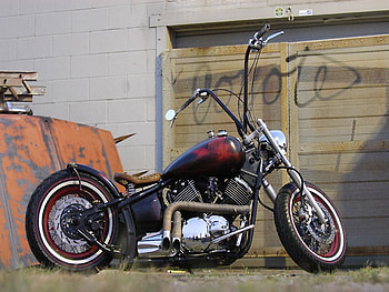 urban street, motorcycle, bike, harley, chopper HD wallpaper