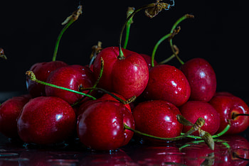 Fruits, Food, Cherry, Wet, Sweet, Ripe, Juicy, Sweet Cherries HD wallpaper