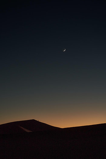 Nature, Sky, Moon, Desert, Evening HD phone wallpaper