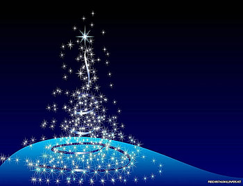 Unreal christmas tree, blue, abstract, tree HD wallpaper