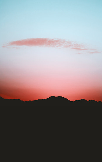 Silhouette, sunset, hills, minimal HD phone wallpaper