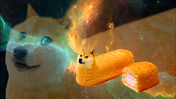 Twinkies, Doge space , Whimsical background, Canine-themed design HD wallpaper