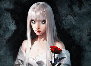 Fantasy, Rose Flower, Rose, Girl, Blonde HD wallpaper