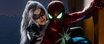 Spider_Man_Caption, Peter Parker, Black Cat (Marvel Comics), spider man, video game, Spider-Man (PS4) HD wallpaper