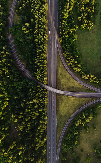 Nature, Trees, View From Above, Road, Markup, Forest HD phone wallpaper