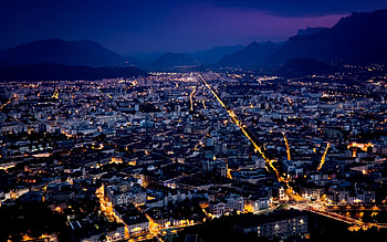 Cities, Night, View From Above, France HD wallpaper