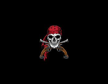 Pirate, skull, minimal HD wallpaper
