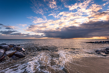 Nature, Stones, Sky, Sea, Horizon HD wallpaper