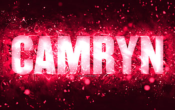 Happy Birtay Camryn, , pink neon lights, Camryn name, creative, Camryn Happy Birtay, Camryn Birtay, popular american female names, with Camryn name, Camryn HD wallpaper