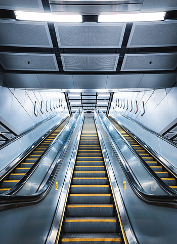 Architecture, Shine, Light, Miscellanea, Miscellaneous, Design, Construction, Escalator HD phone wallpaper