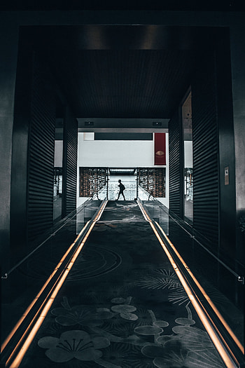 Building, Dark, Silhouette, Passage HD phone wallpaper