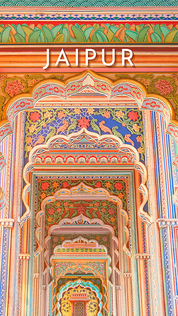 Jaipur, Beautiful Colorful Gate, Attraction Decor, Pillars Cultural HD phone wallpaper