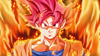 Super Saiyan god, Goku, dragon ball, red head HD wallpaper
