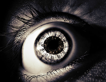 Miscellanea, Miscellaneous, Illusion, Clock Face, Dial, Time, It's Time, Eye, Pupil, Surrealism HD wallpaper