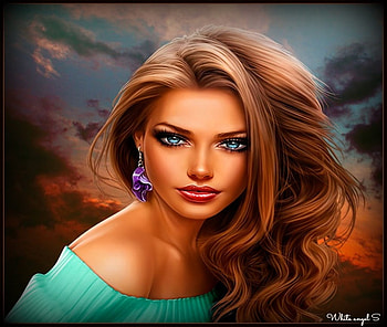 Lady, eyes, face, fantasy, woman HD wallpaper