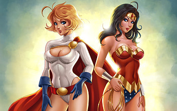Power Girl And Wonder Woman, wonder-woman, superheroes, power-girl, artwork, artist, digital-art HD wallpaper