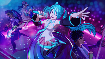 Hatsune Miku Takes the Stage: Fortnite, video game, Fortnite, Hatsune Miku HD wallpaper