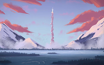 Bound For The Stars Minimalist Rocket, rocket, minimalism, minimalist, artist, artwork, digital-art HD wallpaper
