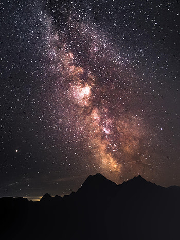 Nature, Mountains, Stars, Night, Dark, Starry Sky HD phone wallpaper