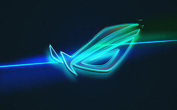 Rog logo, light art, Rog emblem, Republic of Gamers logo, blue light line background, Rog neon logo, Republic of Gamers, creative art, Rog HD wallpaper