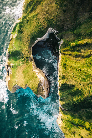 Nature, Sea, Rocks, View From Above, Coast, Surf HD phone wallpaper
