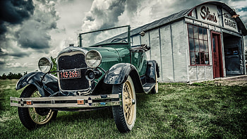 fantastic vintage ford roadster r, car, garage, roadster, r, convertable, vintage HD wallpaper