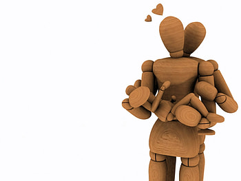parent love, cute, parents, white, wood dolls HD wallpaper