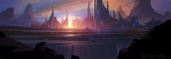 Digital Scenery Landscape Shapes , artist, artwork, digital-art, deviantart HD wallpaper