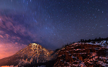 Skyscape Mountains Long Exposure, long-exposure, mountains, nature, star-trail, long-exposure HD wallpaper
