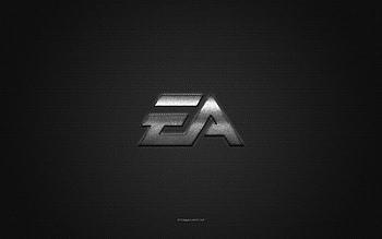 EA Games logo, silver shiny logo, EA Games metal emblem, gray carbon fiber texture, EA Games, brands, creative art, EA Games emblem, Electronic Arts HD wallpaper